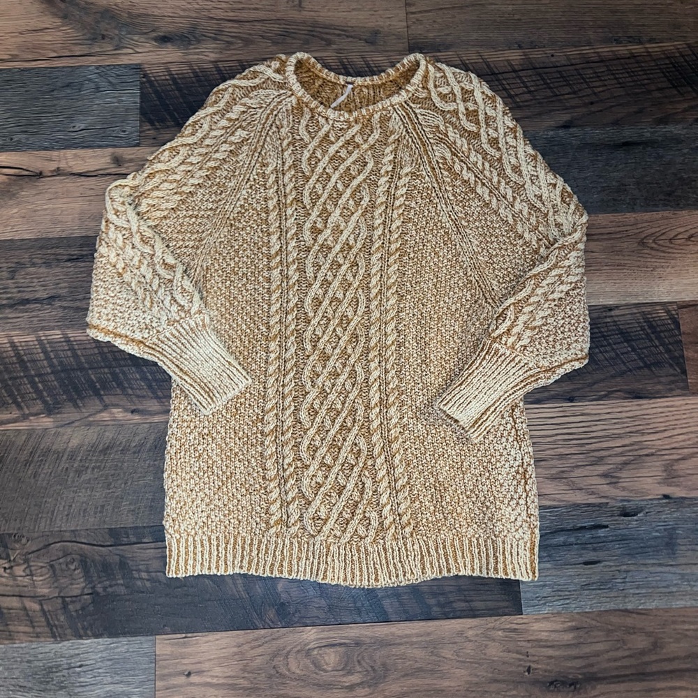 Free People Tan Long Sleeve Dress